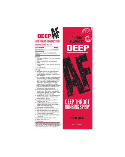 Deep AF Deep Throat Numbing Spray- Cherry, 1 oz 🍒
