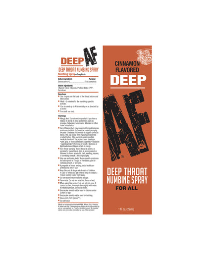 Deep AF Deep Throat Numbing Spray- Cinnamon, 1oz