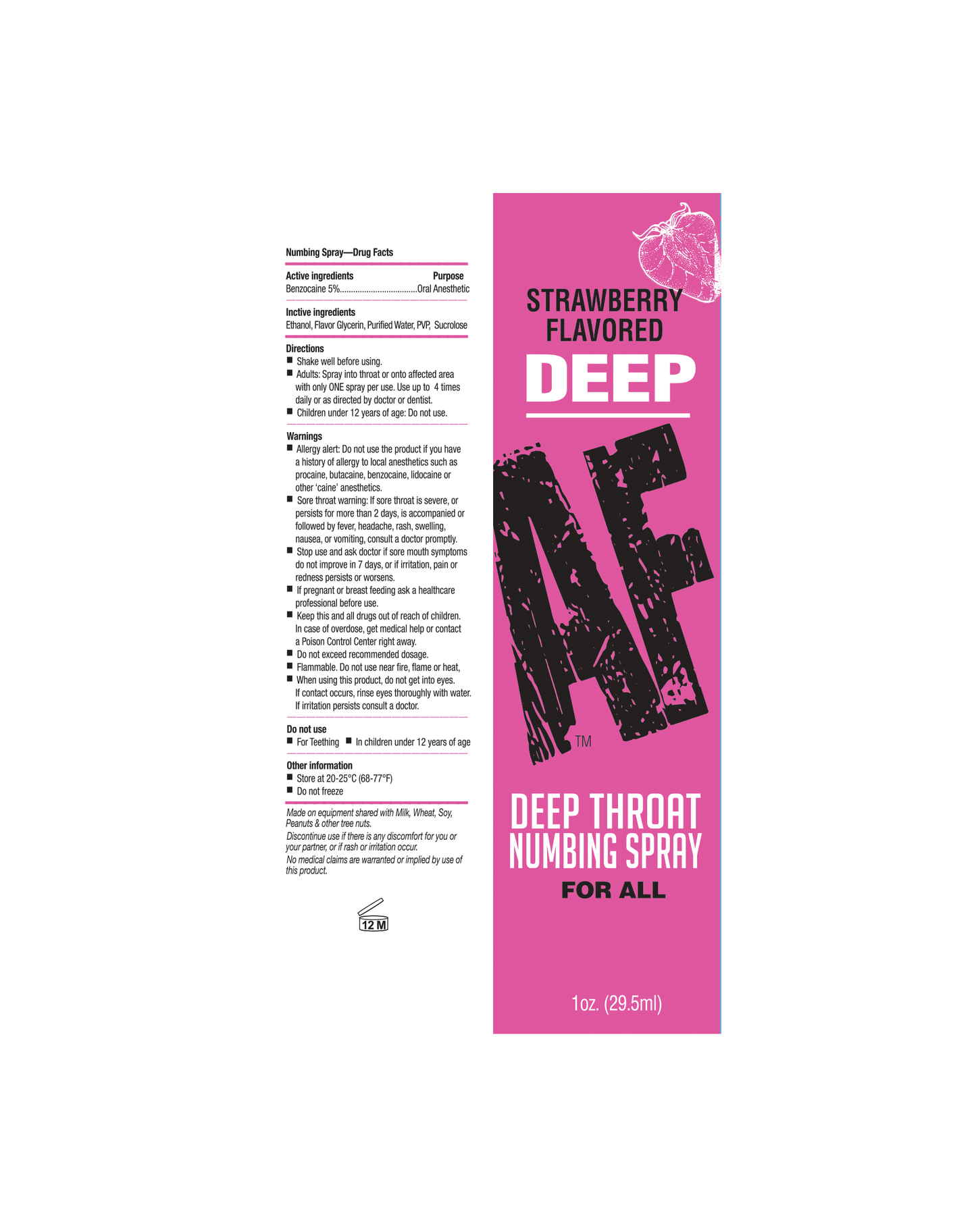 Deep AF Throat Numbing Spray- Strawberry