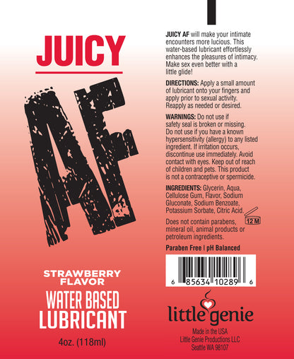 Juicy AF Lubricant - Strawberry 2oz