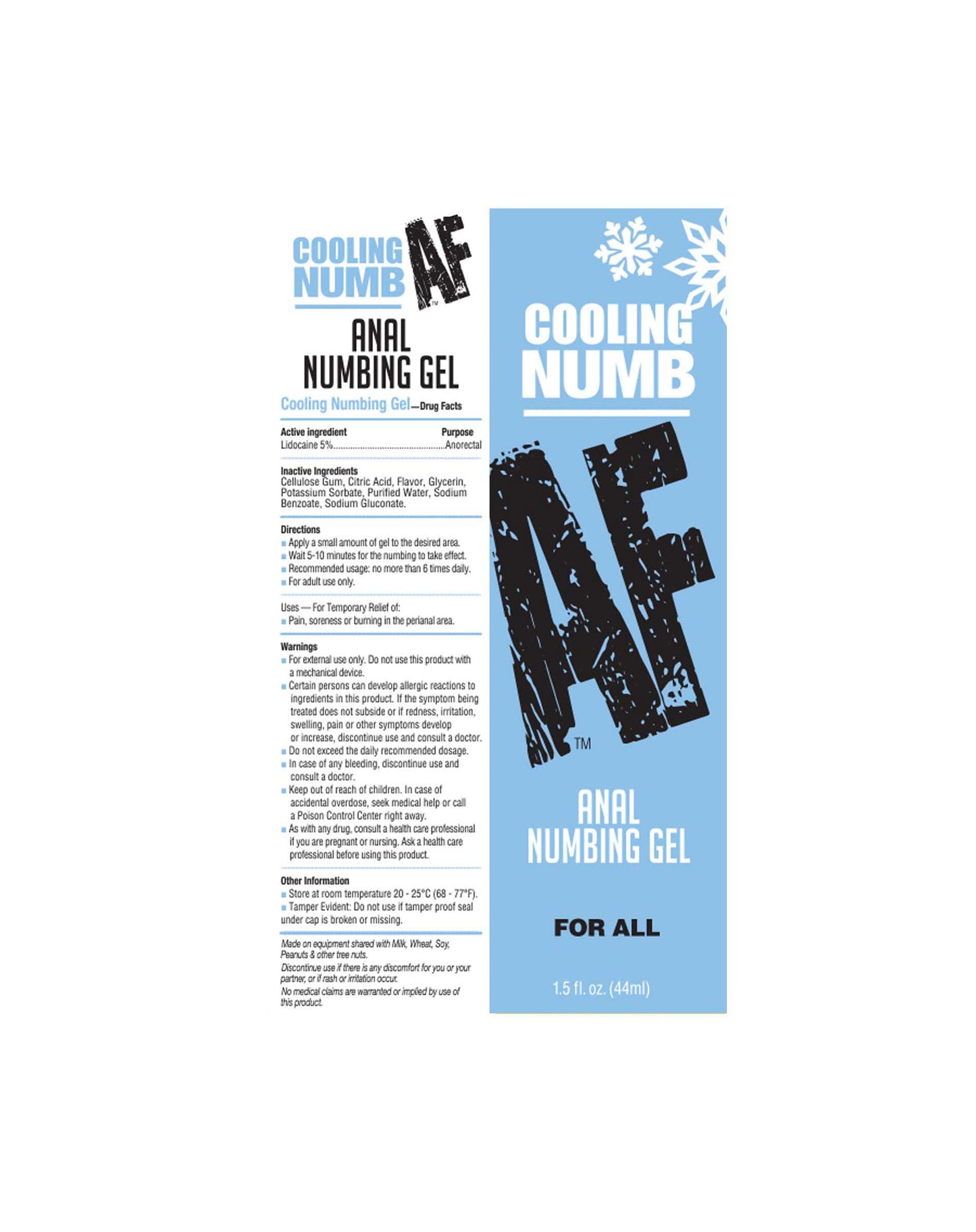 Numb AF Anal Numbing Gel 1.5oz- Cooling ❄️