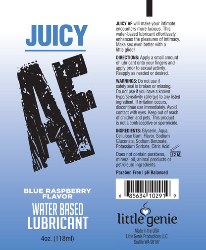 Juicy AF Lubricant- Blue Raspberry 4oz