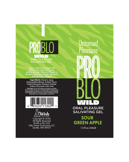 ProBlo Wild Oral Pleasure Salivating Gel, Sour Green Apple 1.5 oz