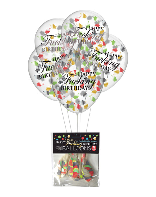Happy Fucking Birthday FU Finger Confetti Balloons