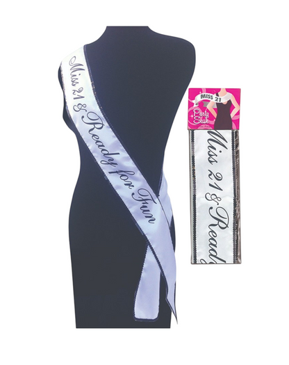 Birthday Sash- Miss 21 and Ready for Fun