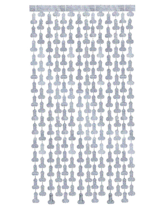 Glitterati Disco Penis Metallic Foil Curtain Set of 2
