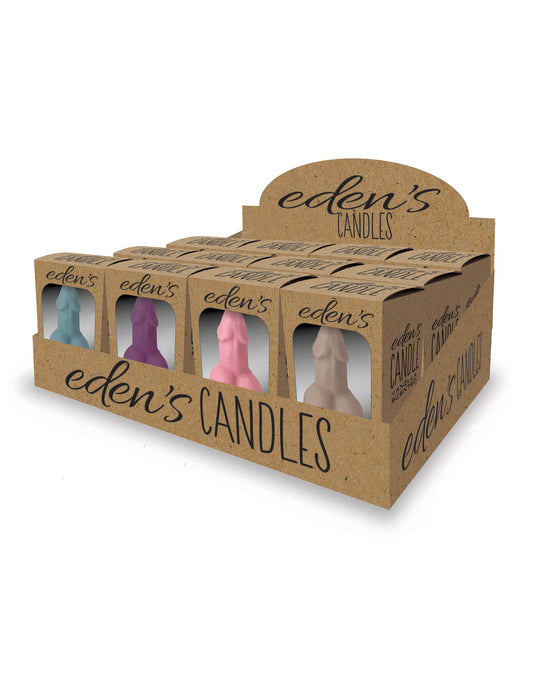 Eden's Candle Vanilla Scented Penis POP Display of 12 Candles