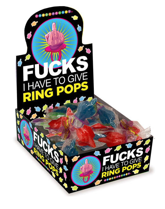 Fucks I Have to Give Middle Finger Ring Pop Display of 30