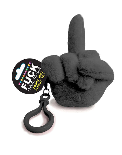 Fucks to Give Twirly Bird Key Chain Charm Plushy- Black