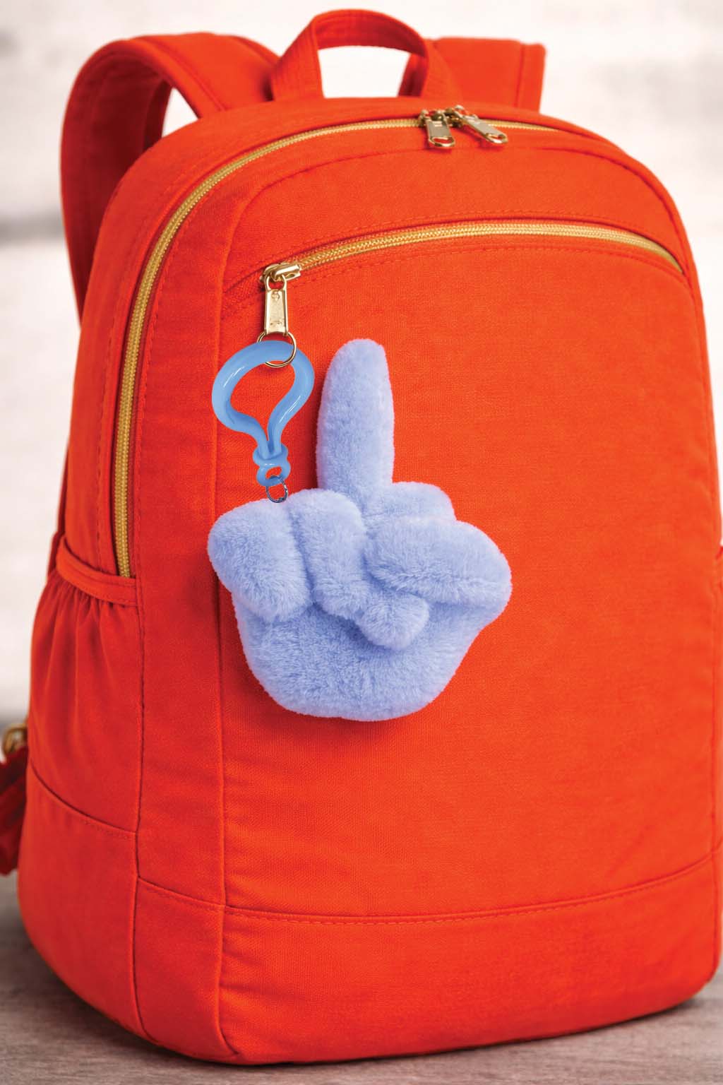 Fucks to Give Twirly Bird Key Chain Charm Plushy- Blue