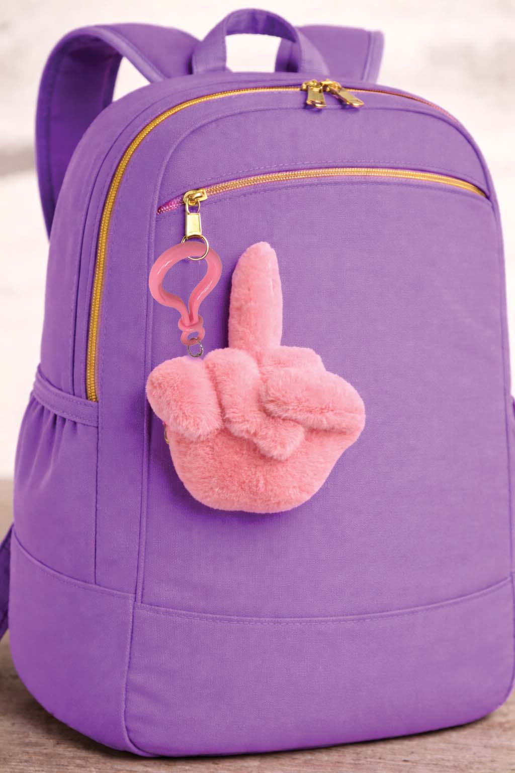 Fucks to Give Twirly Bird Key Chain Charm Plushy- Pink