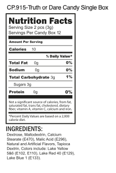 Truth or Dare Candy Game- Display of 6