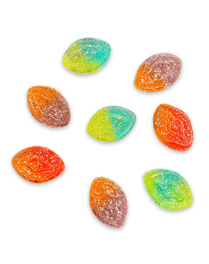 Close-up of assorted sugar-coated Sour Gummy Cunt candies