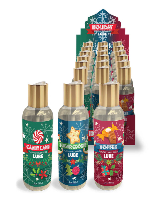Holiday Lubricant Display of 18,  3 Flavors
