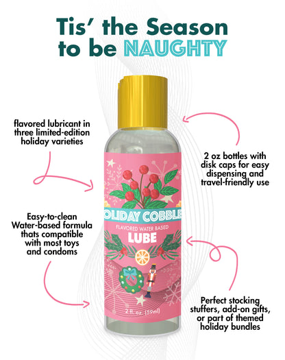 Holiday water-based lubricant bottle features