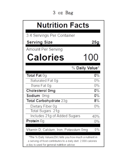 Nutrition facts and ingredients for Suck a Bag of Dicks 3 oz