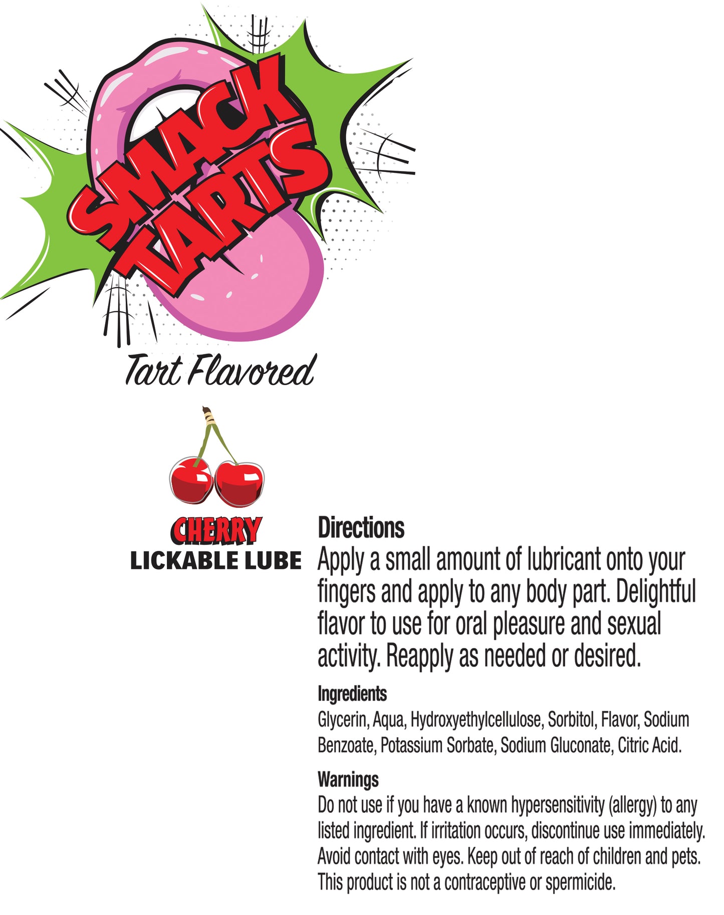 SMACK Tarts Sour Cherry Lube 3ML Pouch Display of 36 🍒