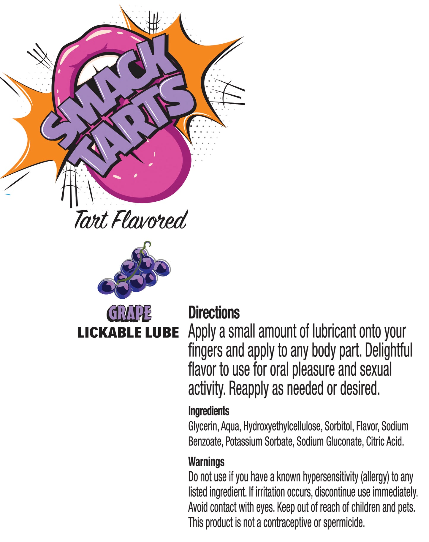 SMACK Tarts Sour Grape Lube 3ML Pouch Display of 36 🍇