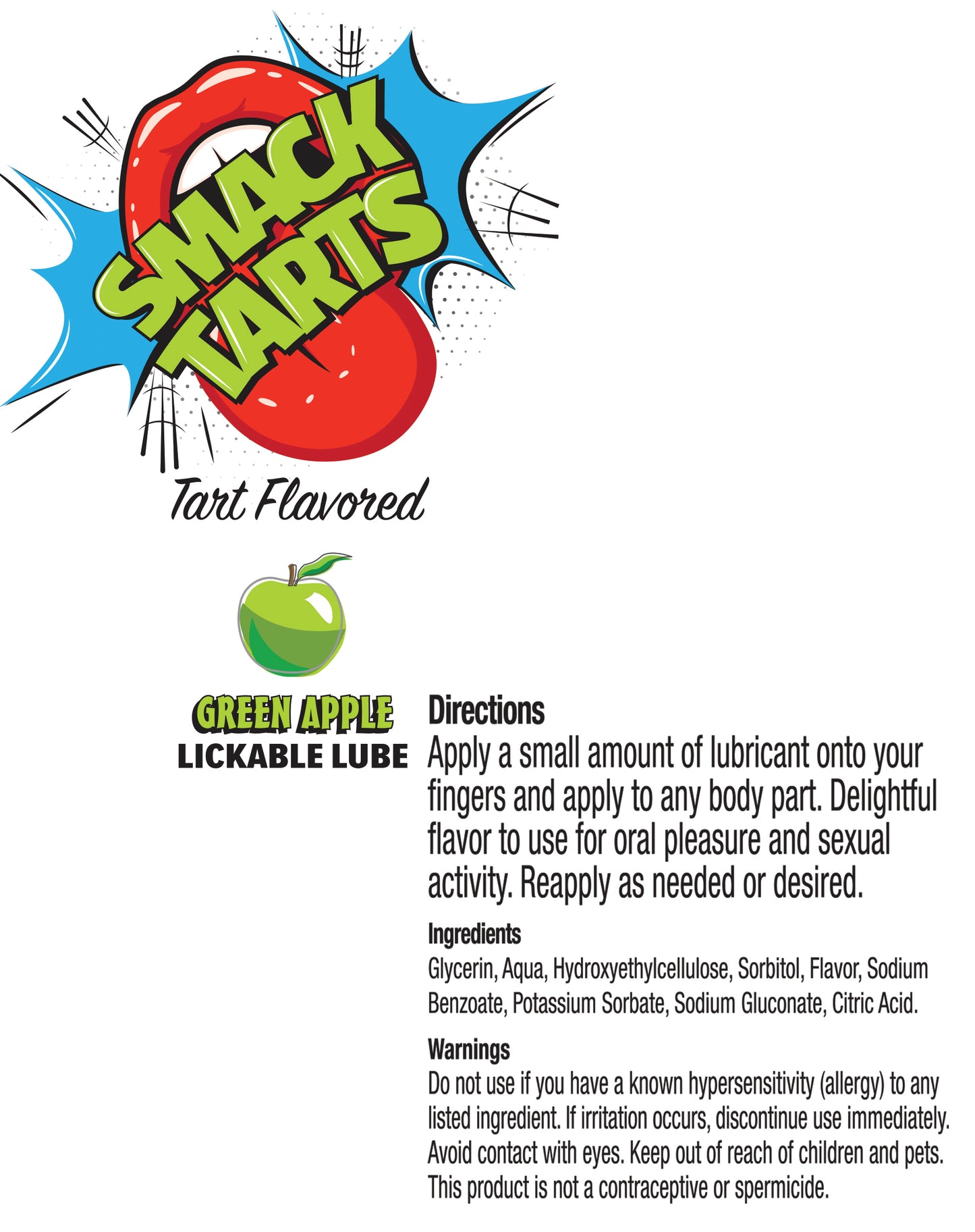 SMACK Tarts Sour Green Apple Lube 3ML Pouch Case of 48 🍏
