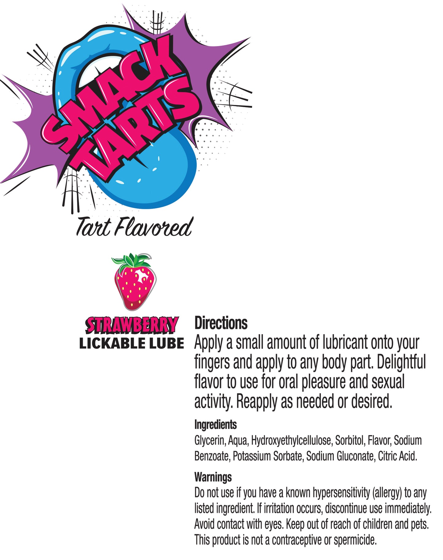 SMACK Tarts Sour Strawberry Lube 3ML Pouch Display of 36 🍓