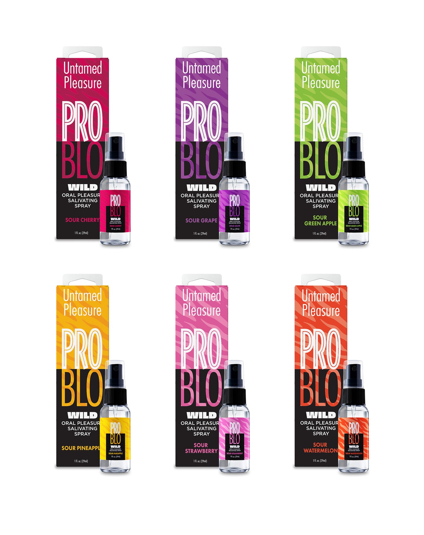 ProBlo Wild Oral Pleasure Salivating Spray- Sour Strawberry, 1oz