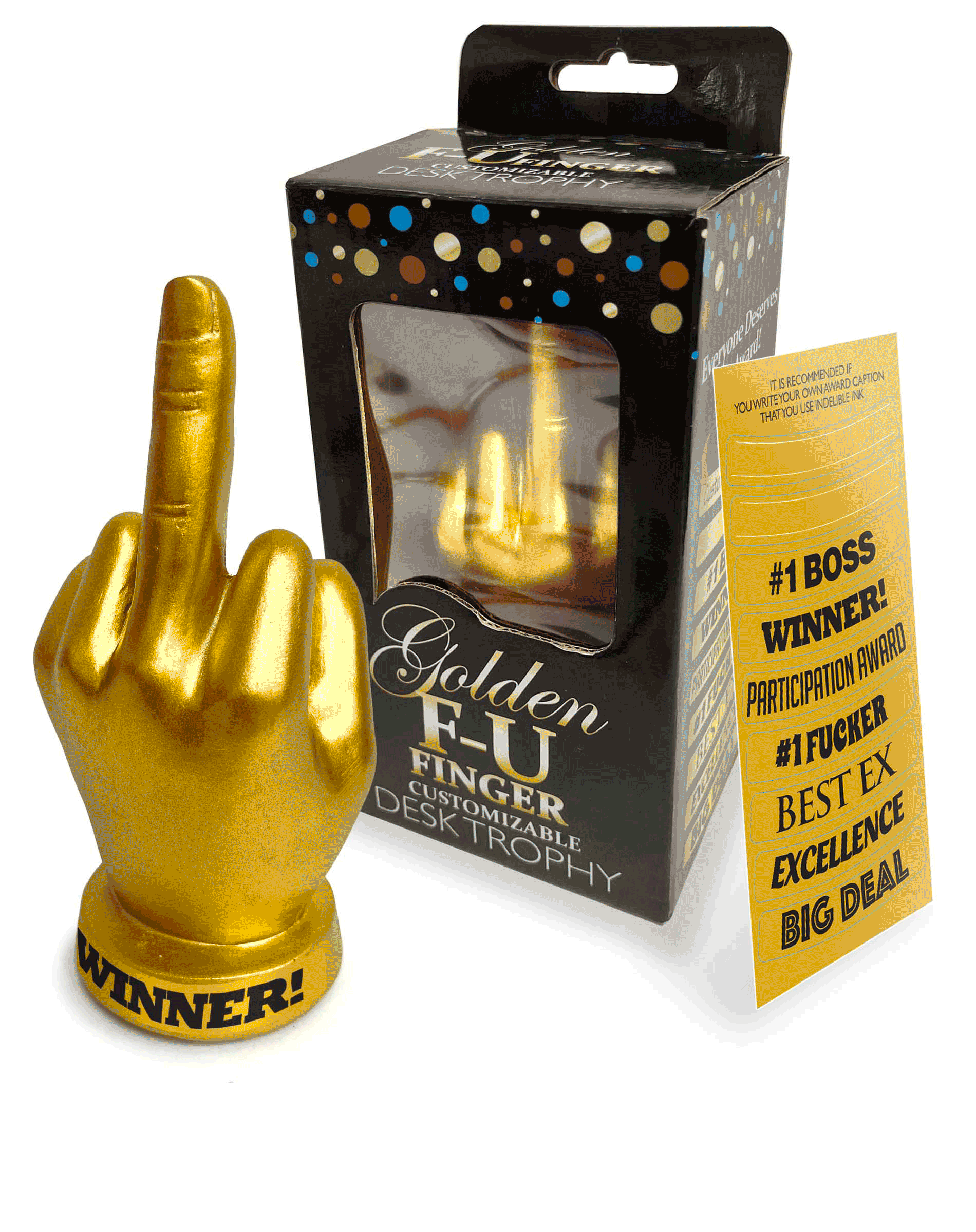CP.1108 - Golden FU Finger Trophy image 0