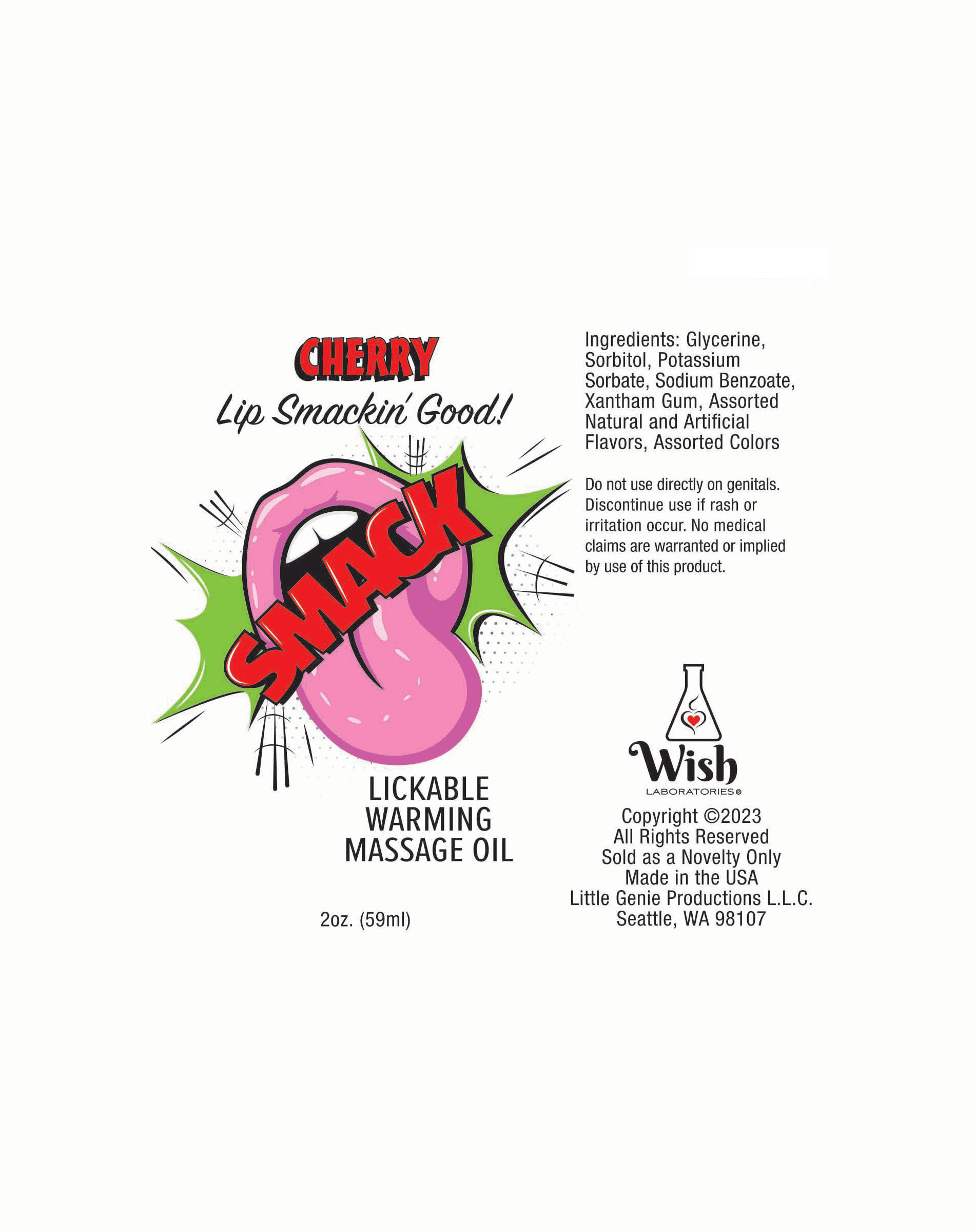 BT.406 Smack Warming & Lickable Massage Oil - Cherry image 2