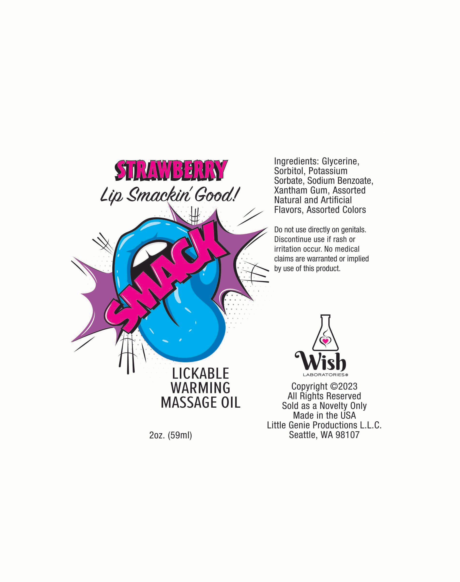 BT.409 Smack Warming & Lickable Massage Oil - Strawberry image 2