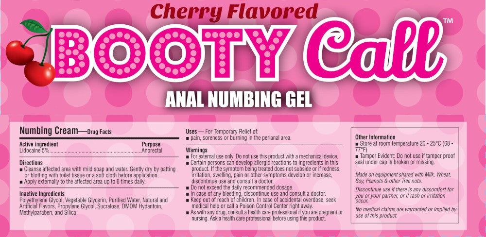 BT.303.1 - Booty Call Anal Numbing Gel - Cherry Flavored 10 ml image 1