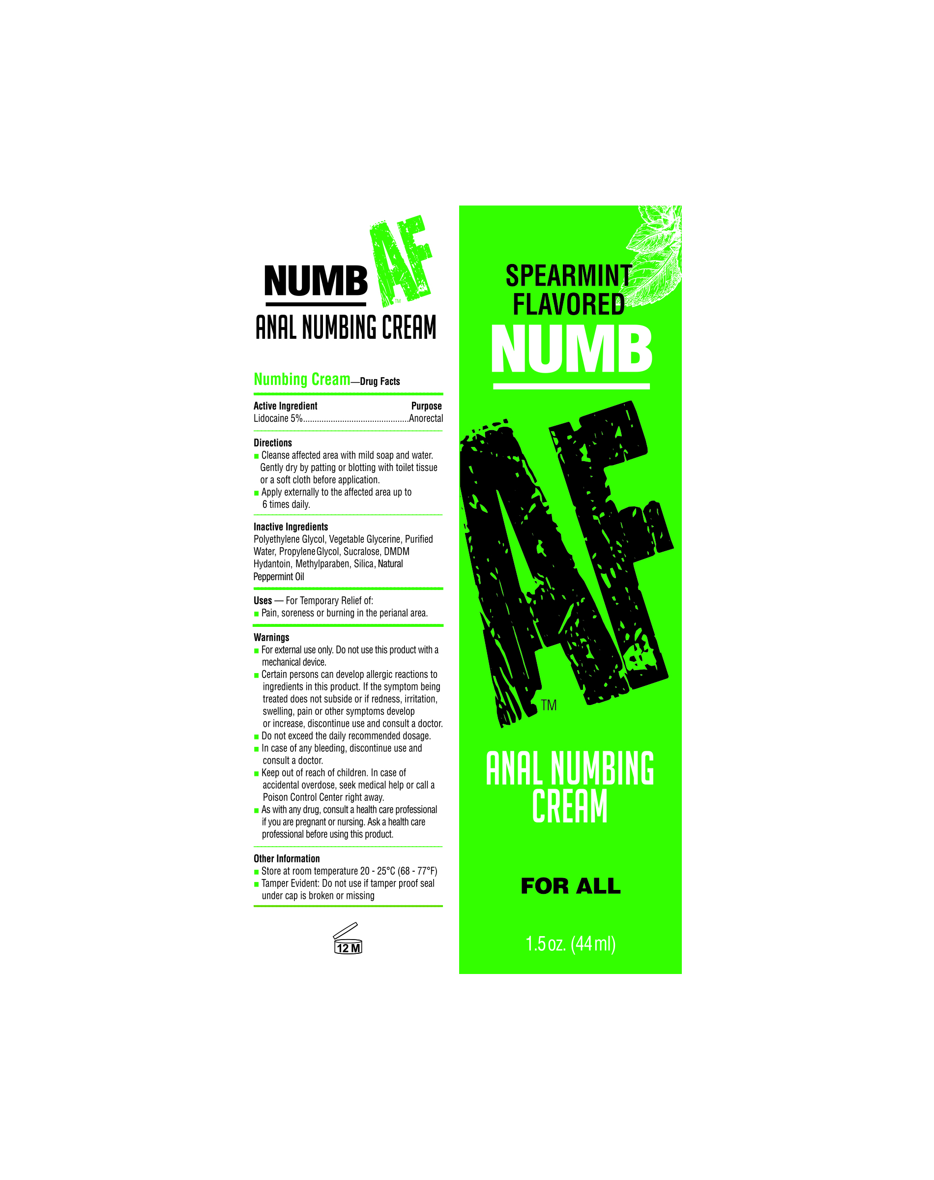 Bt605 Numb Af Anal Numbing Gel Mint Little Genie 